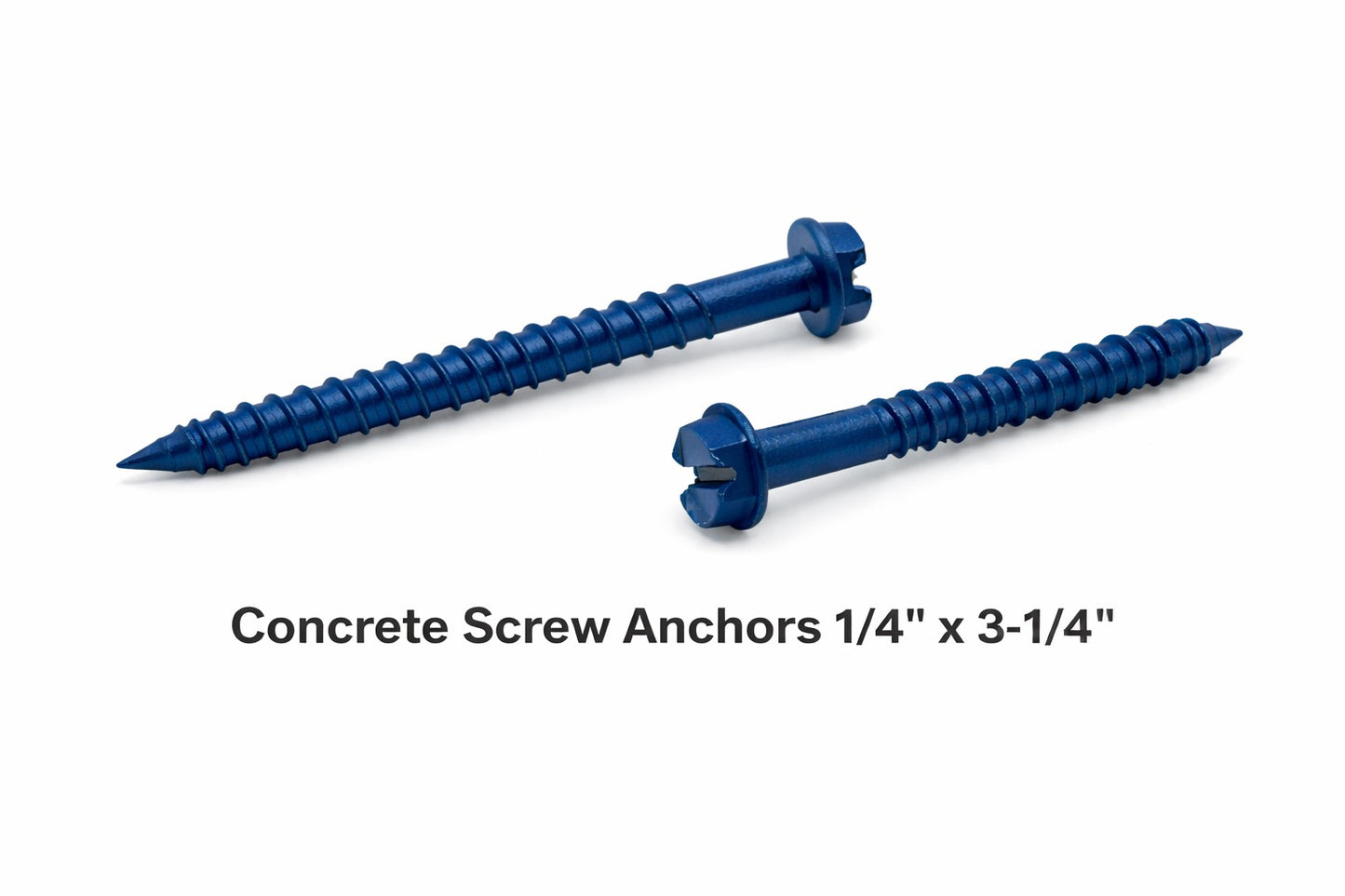 Concrete Screw Anchors 1/4" x 3-1/4" – Box of 100 pcs