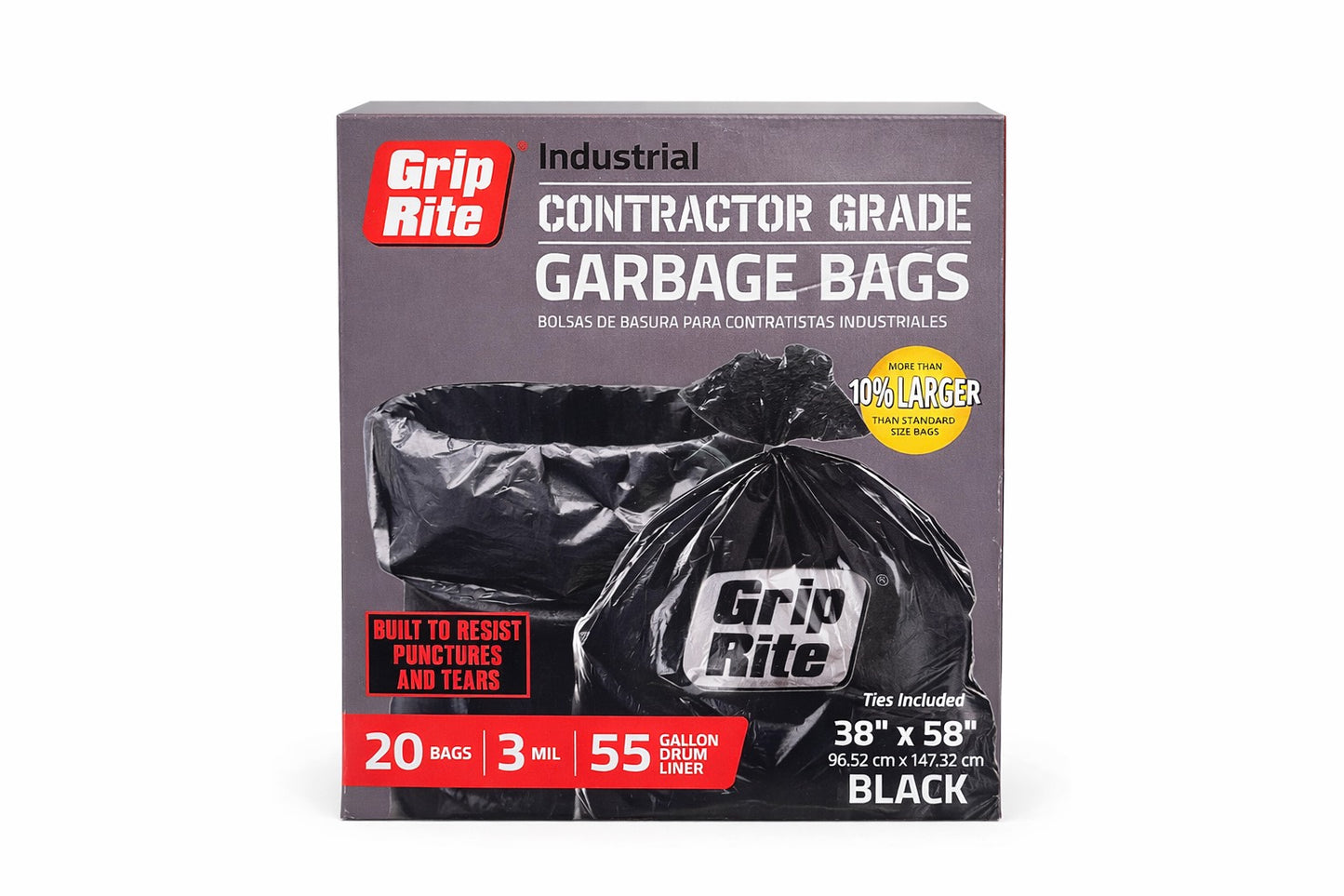 Industrial Garbage Bags 55 Gal – 3 Mil – 20 Bags/Box