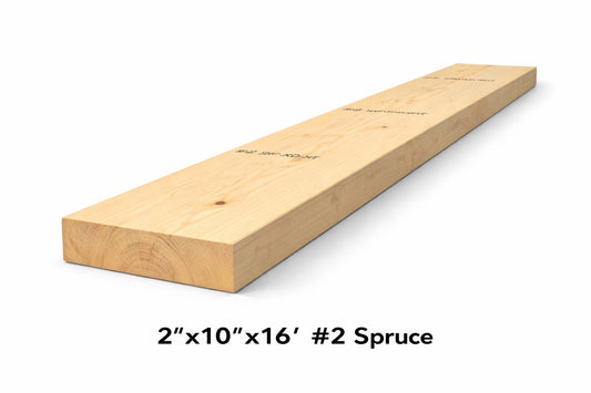 2" x 10" x 16' – #2 Spruce Lumber