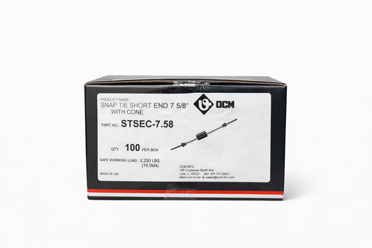 7-5/8" Short End Round Head Snap Tie w/ 1" Cone – 100 pcs/Box