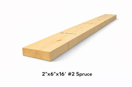 2" x 6" x 16' – #2 Spruce Lumber