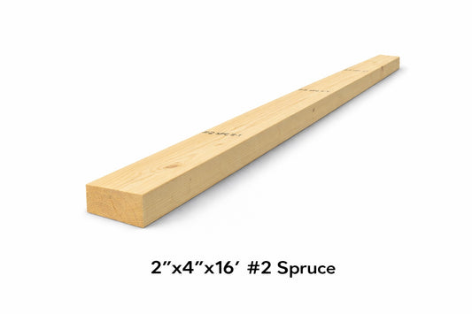 2" x 4" x 16' – #2 Spruce Lumber