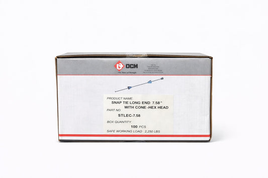7-5/8" Long End Round Head Snap Tie w/ 1" Cone – 100 pcs/Box