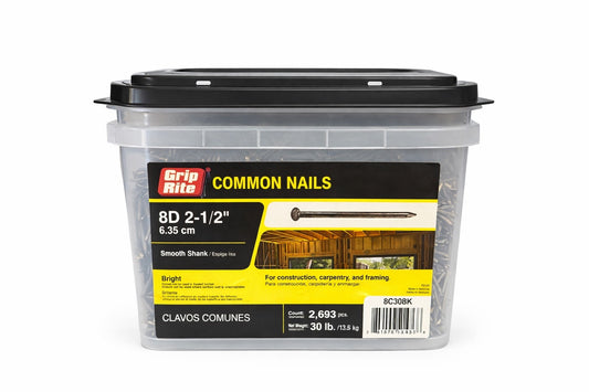 8D Common Nails – 2-1/2" – 30 lb Box