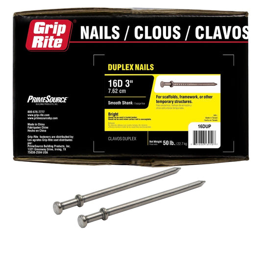 16D Duplex Nails – 3" – 50 lb Box